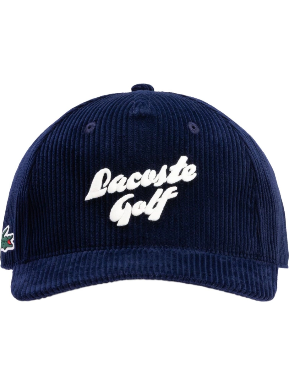 Imagem de: Boné Lacoste Golf Veludo Cotelê Bordado Azul Marinho