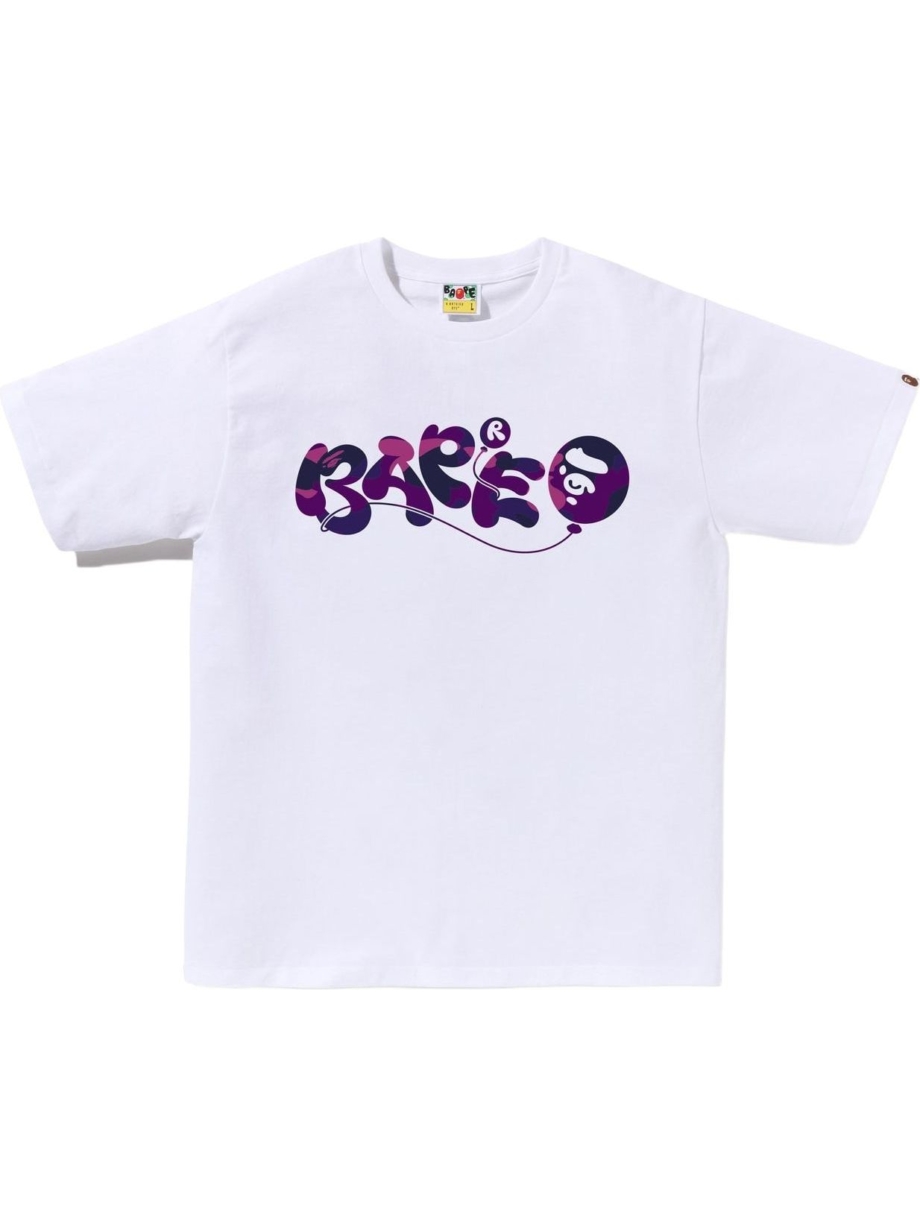 Imagem de: Camiseta BAPE Color Camo Balloon Branca e Roxa