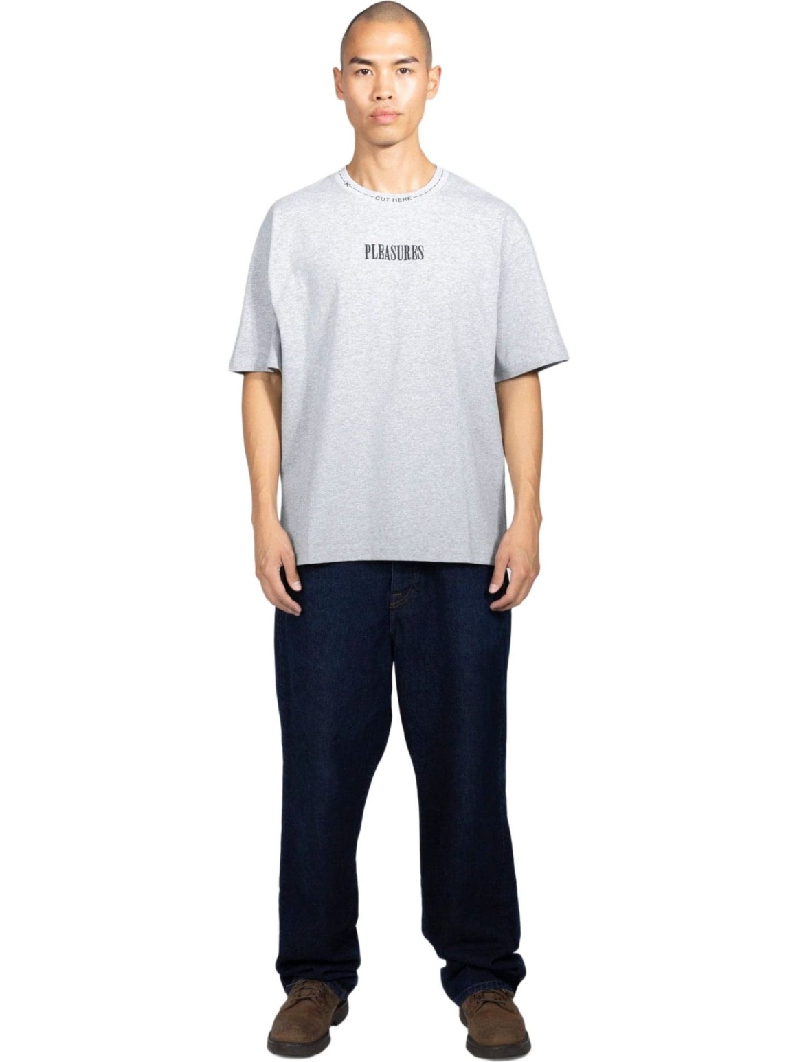 Imagem de: Camiseta PLEASURES Cut Here Heavyweight Cinza