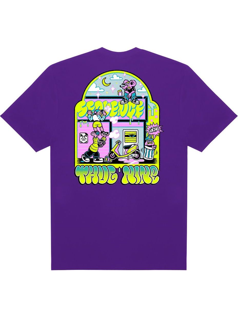 Imagem de: Camiseta Thug Nine Graff Crew Roxa