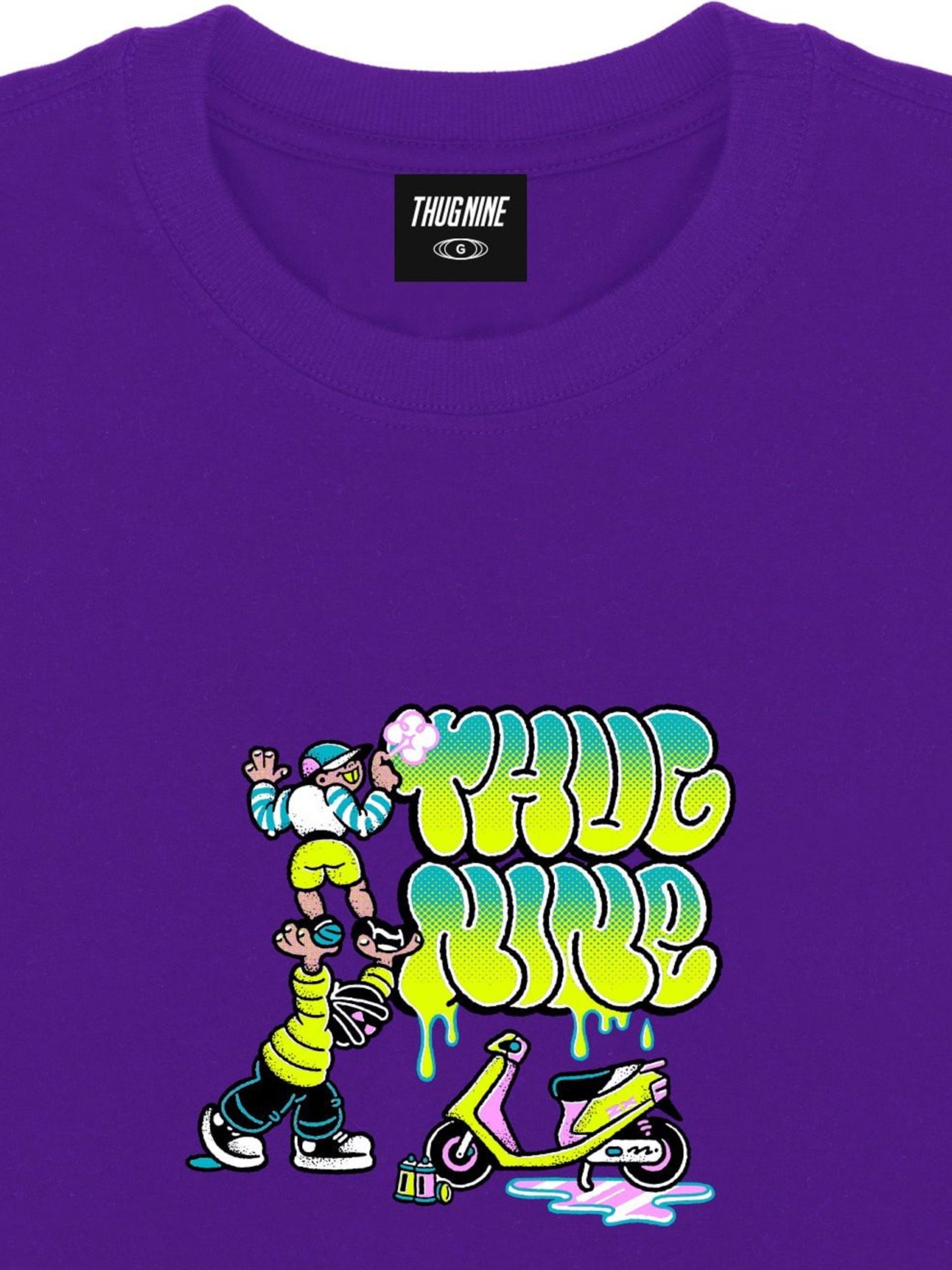 Imagem de: Camiseta Thug Nine Graff Crew Roxa