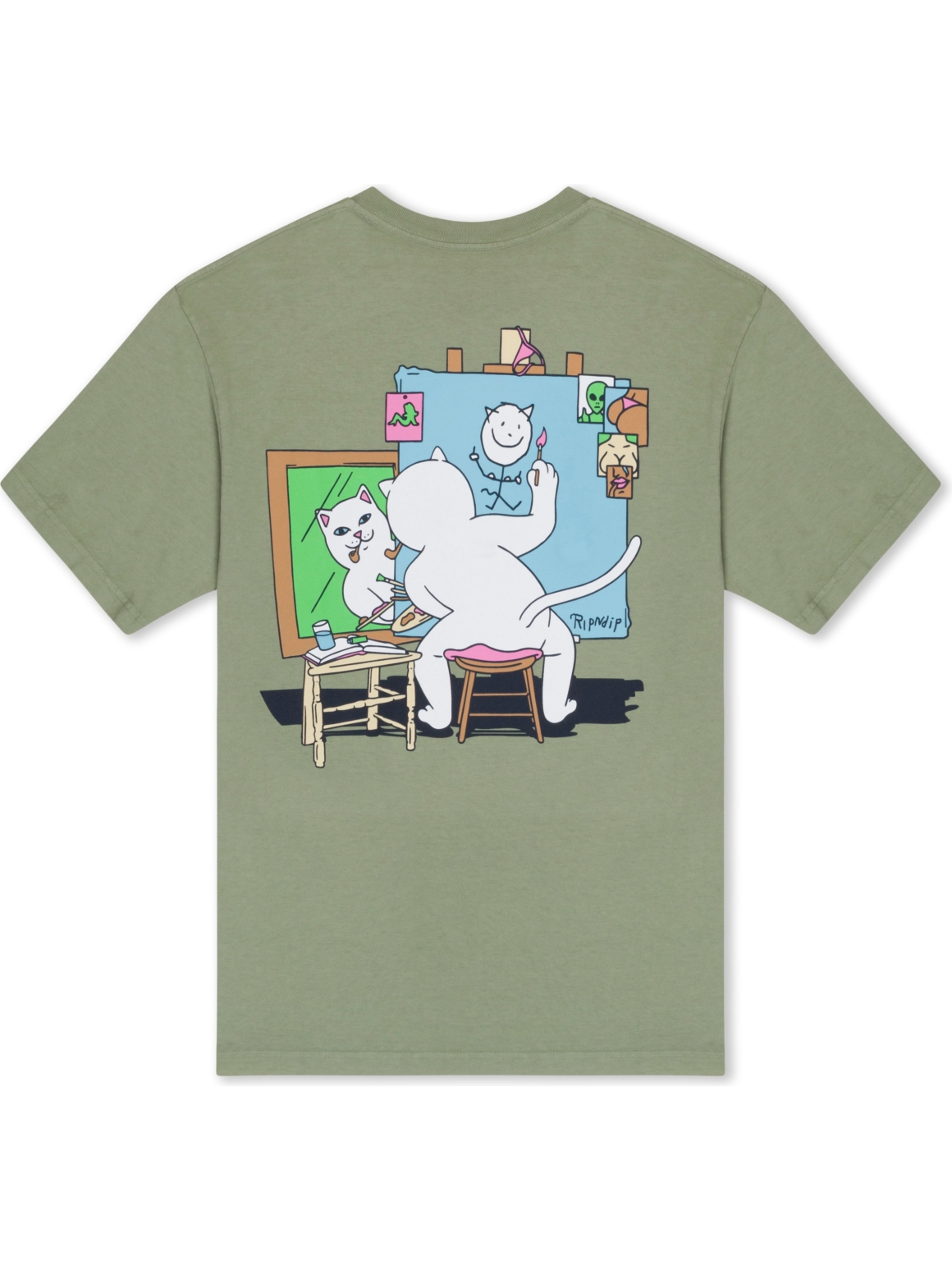 Imagem de: Camiseta RIPNDIP Nerman Rockwell Verde Oliva