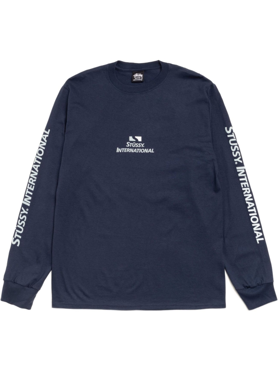 Imagem de: Camiseta Manga Longa Stüssy International Azul Marinho