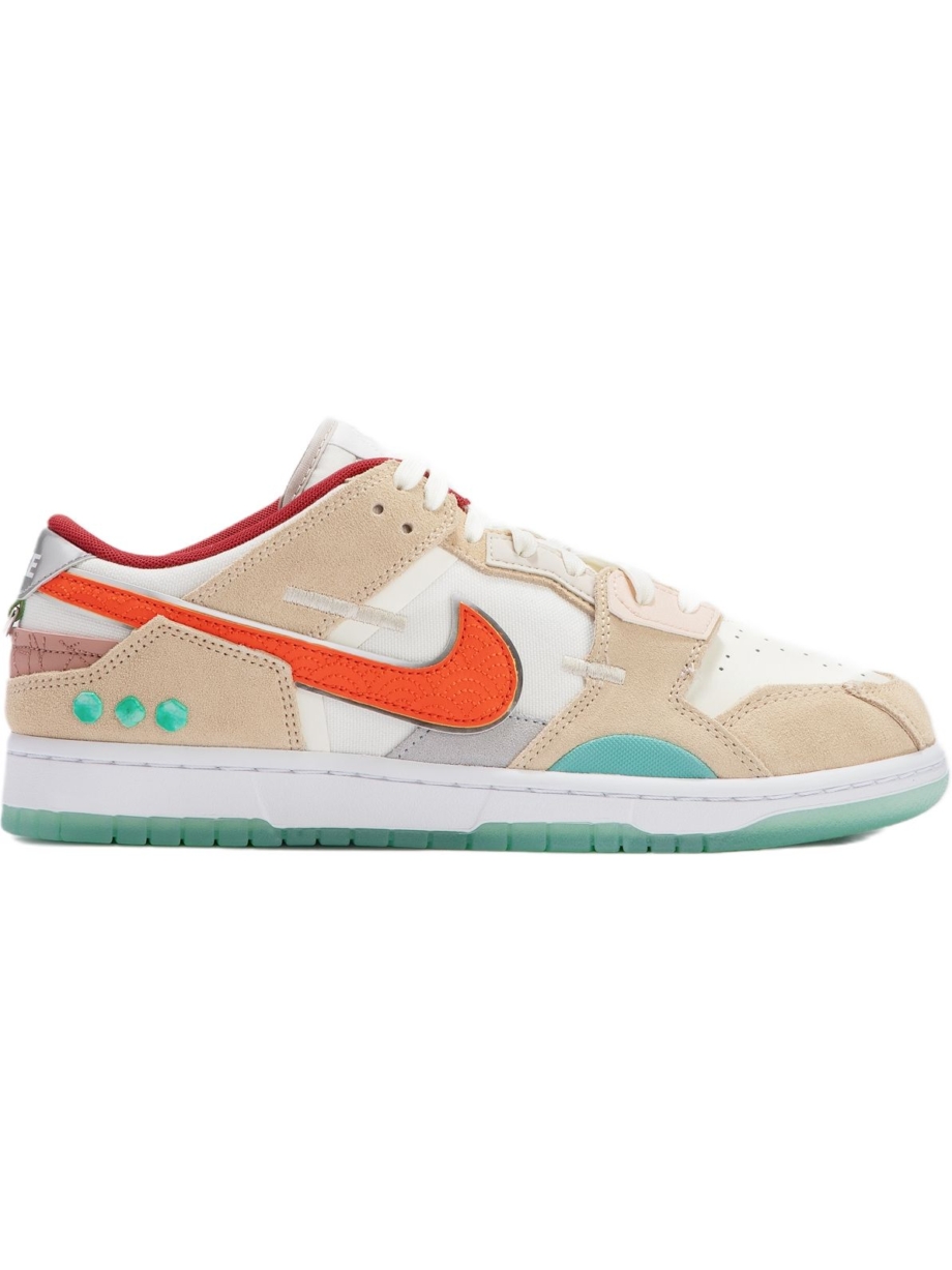 Imagem de: Tênis Nike Dunk Scrap Shapeless Formless Limitless Sail e Laranja