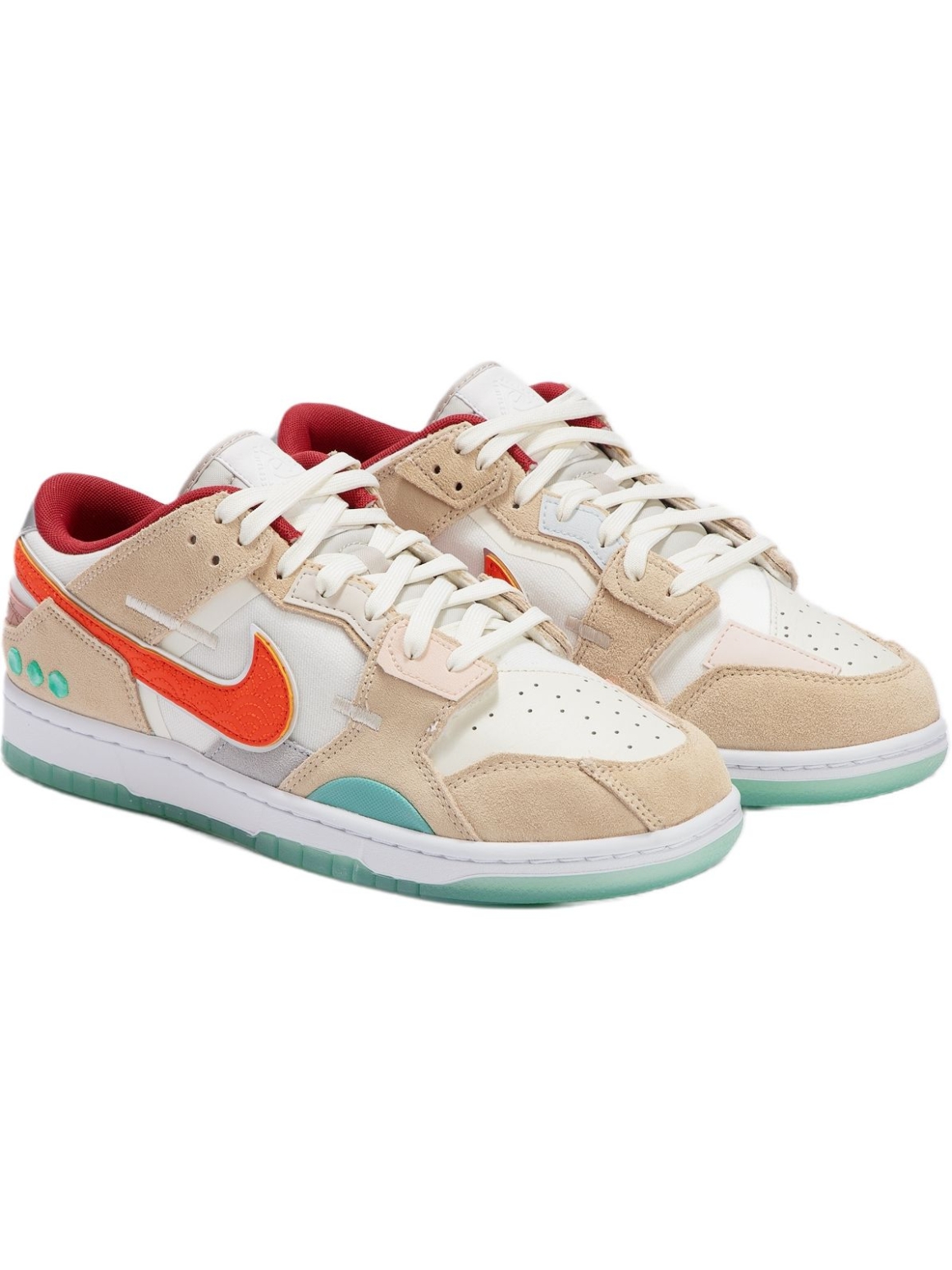 Imagem de: Tênis Nike Dunk Scrap Shapeless Formless Limitless Sail e Laranja