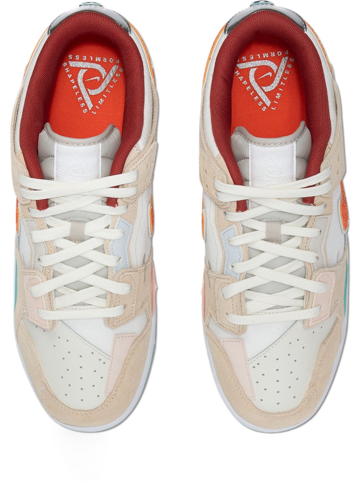 Imagem de: Tênis Nike Dunk Scrap Shapeless Formless Limitless Sail e Laranja