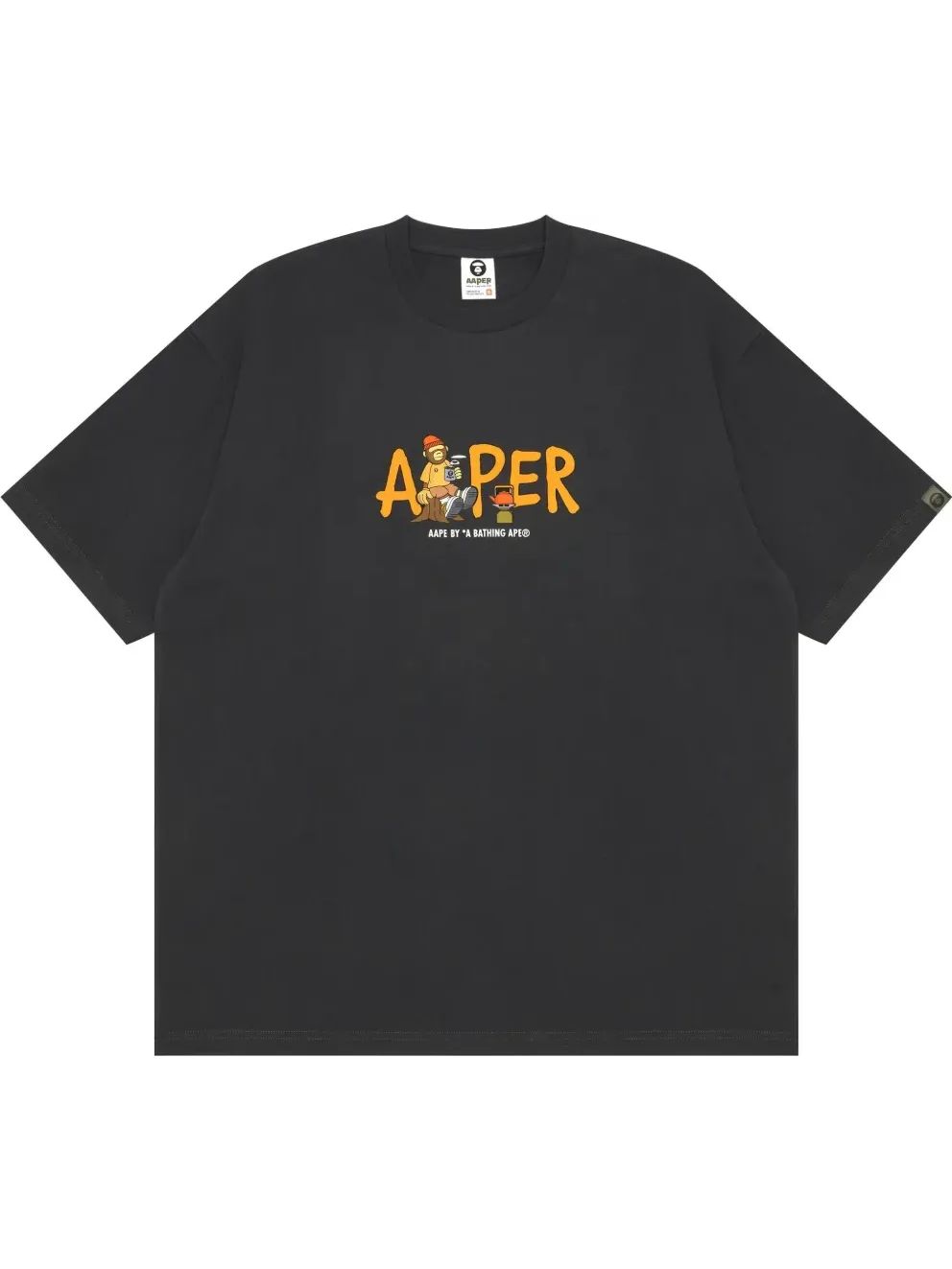 Imagem de: Camiseta AAPE By A Bathing Ape Estampa Logo Cinza Escuro