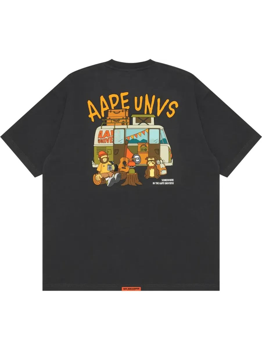 Imagem de: Camiseta AAPE By A Bathing Ape Estampa Logo Cinza Escuro