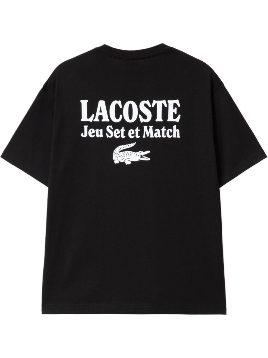 Imagem de: Camiseta Lacoste Loose Fit Heavy Jersey Estampada Preta
