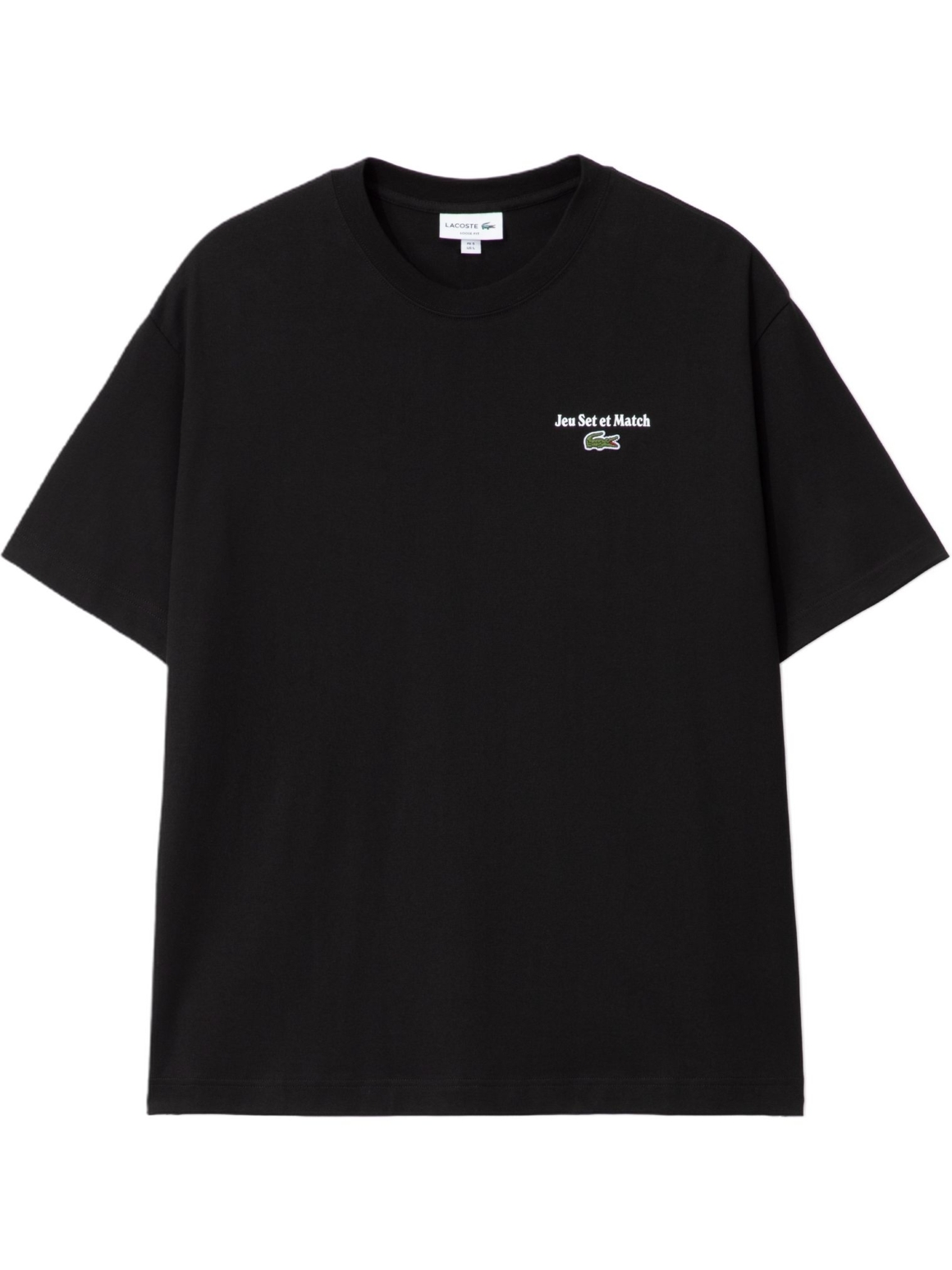 Imagem de: Camiseta Lacoste Loose Fit Heavy Jersey Estampada Preta