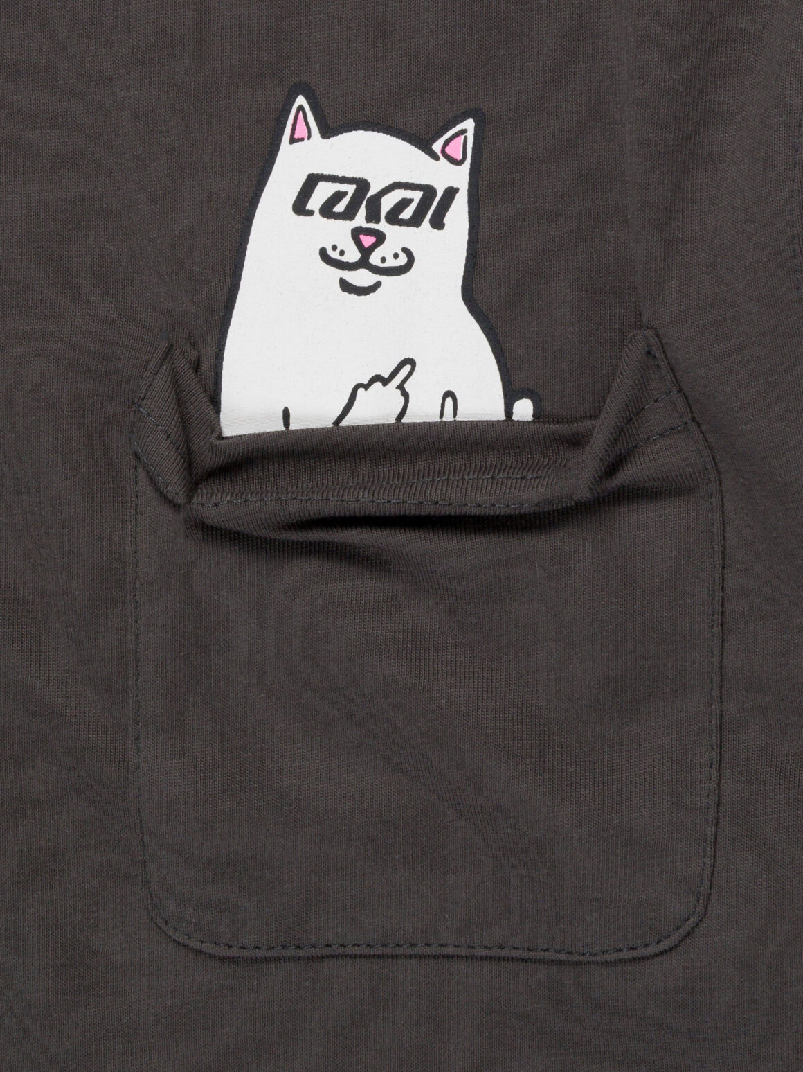 Imagem de: Camiseta Lakai Ripndip Lord Nermal Pocket Cinza Escuro