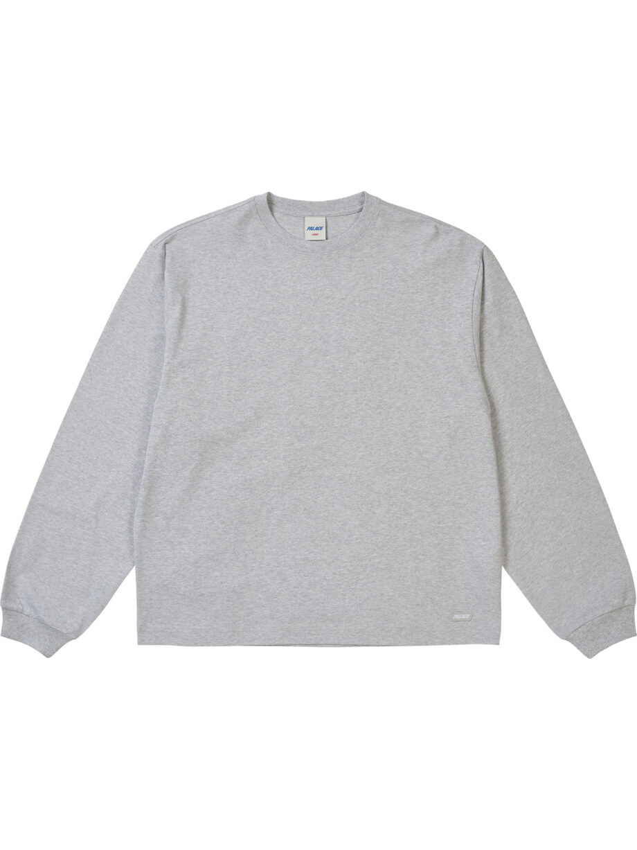 Imagem de: Camiseta Manga Longa Palace Unissex Cinza Mescla