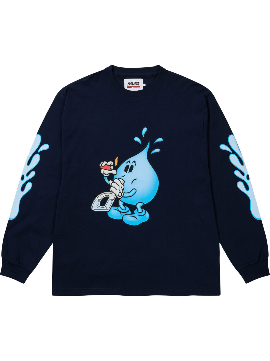 Imagem de: Camiseta Manga Longa Palace World Industries Azul Marinho