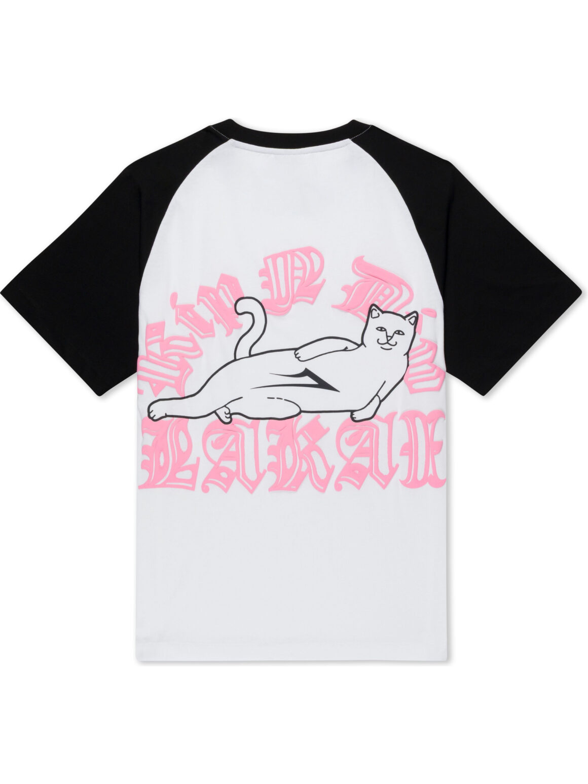 Imagem de: Camiseta Raglan Lakai e Ripndip Bolso Branca e Preta