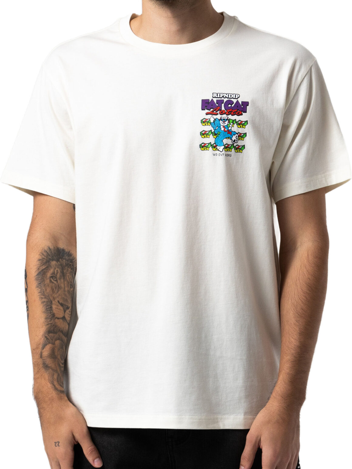 Imagem de: Camiseta RIPNDIP Fat Cat Cor Osso