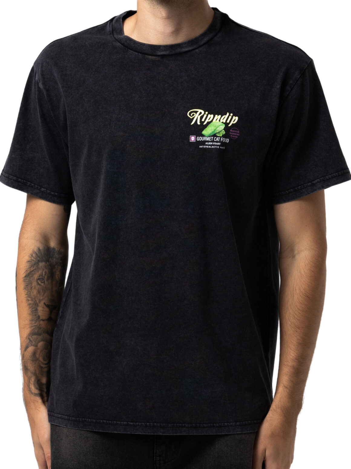 Imagem de: Camiseta RIPNDIP Gourmet Cat Food Preto Estonado