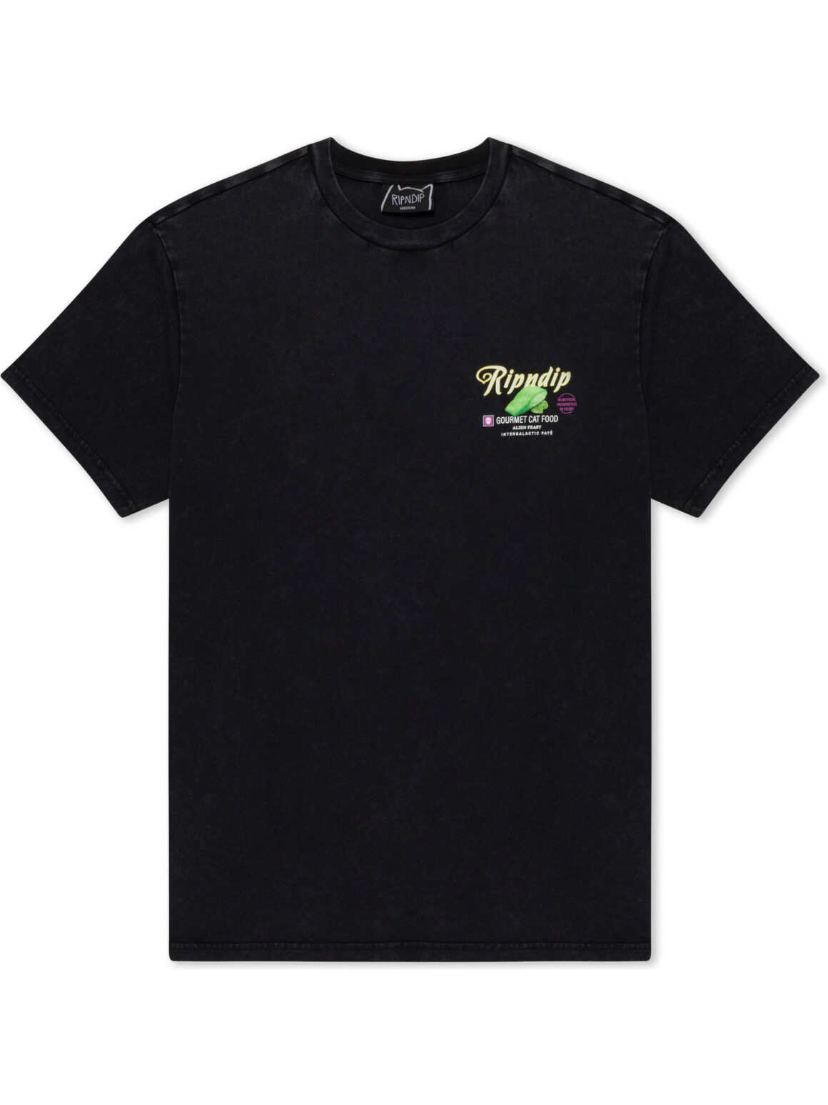 Imagem de: Camiseta RIPNDIP Gourmet Cat Food Preto Estonado