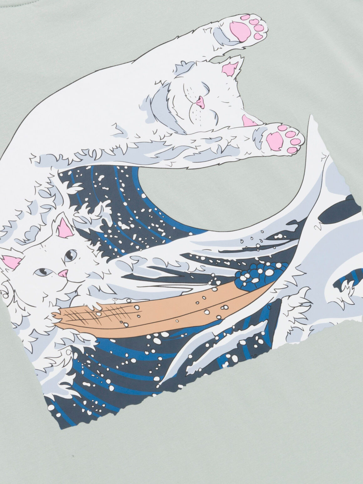 Imagem de: Camiseta RIPNDIP Great Wave Cinza Sálvia