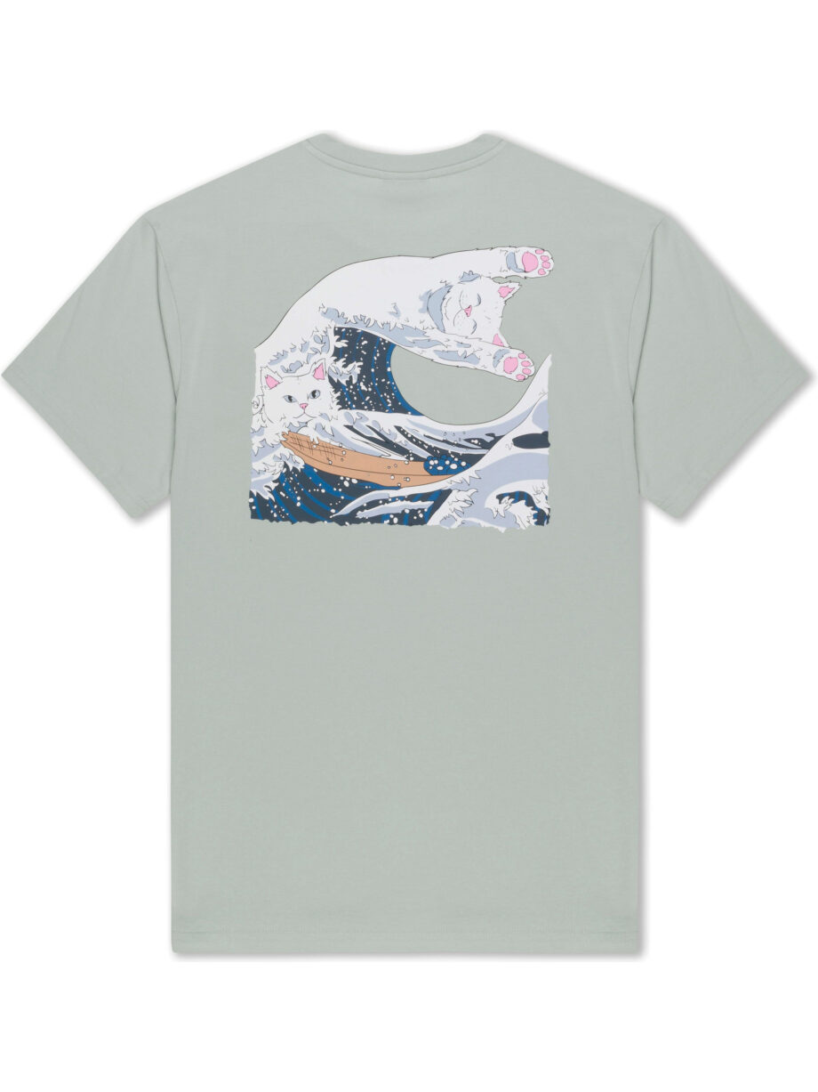 Imagem de: Camiseta RIPNDIP Great Wave Cinza Sálvia