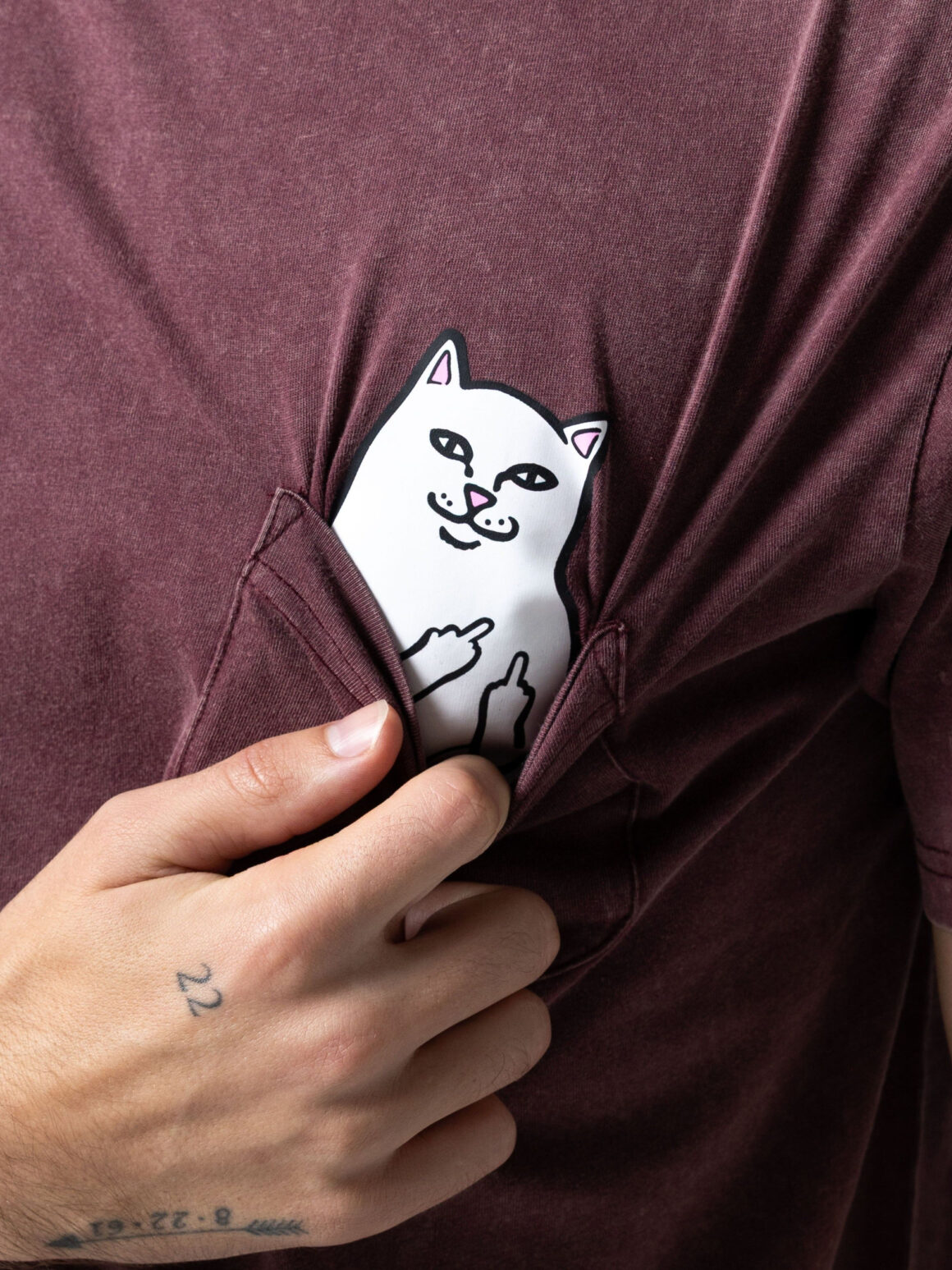 Imagem de: Camiseta RIPNDIP Lord Nermal Bolso Bordô Vintage