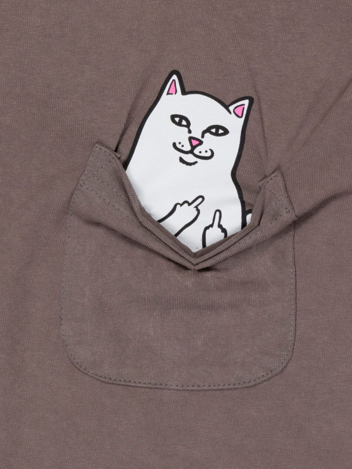 Imagem de: Camiseta RIPNDIP Lord Nermal Pocket Bege Mineral Wash