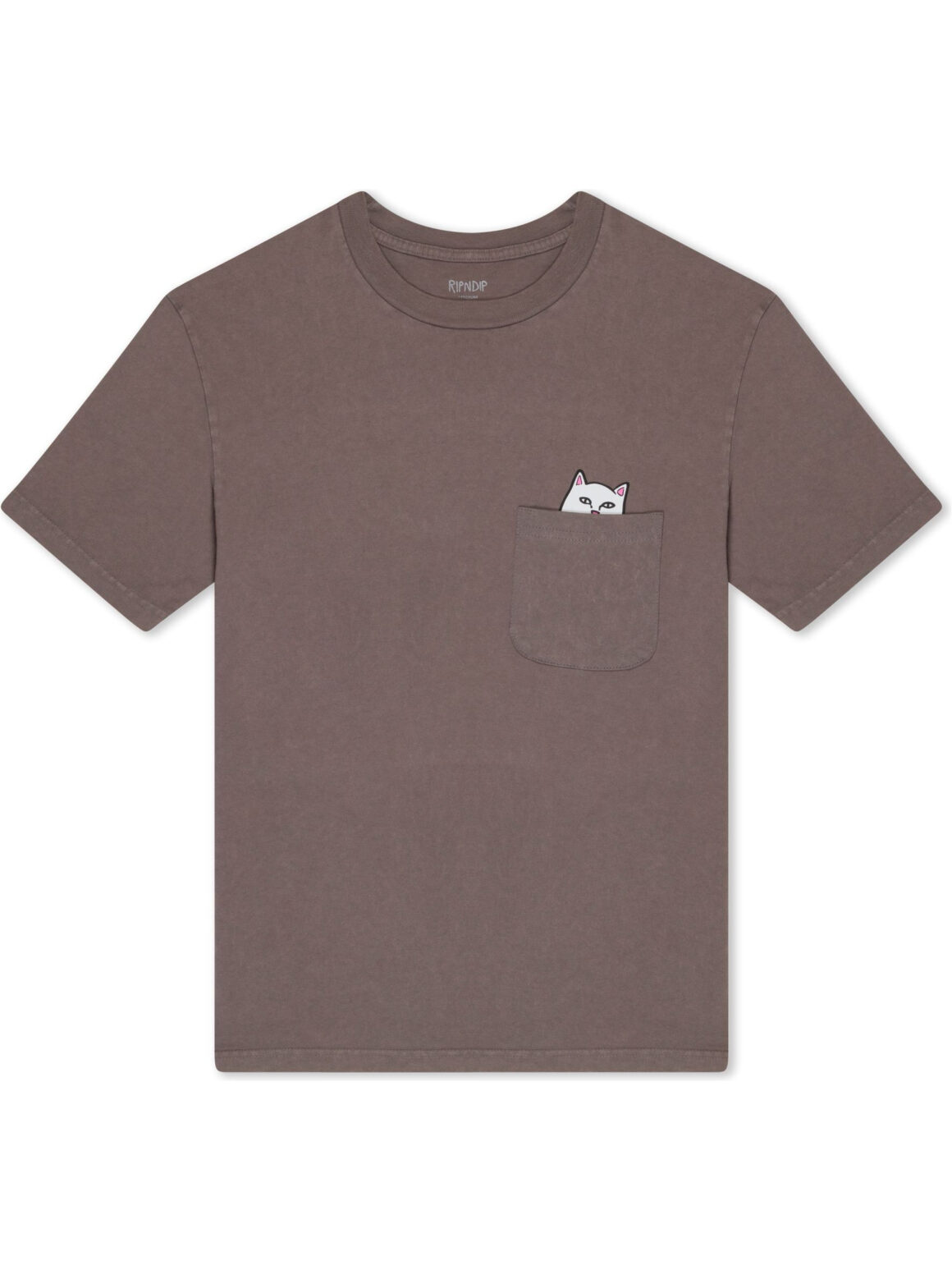 Imagem de: Camiseta RIPNDIP Lord Nermal Pocket Bege Mineral Wash