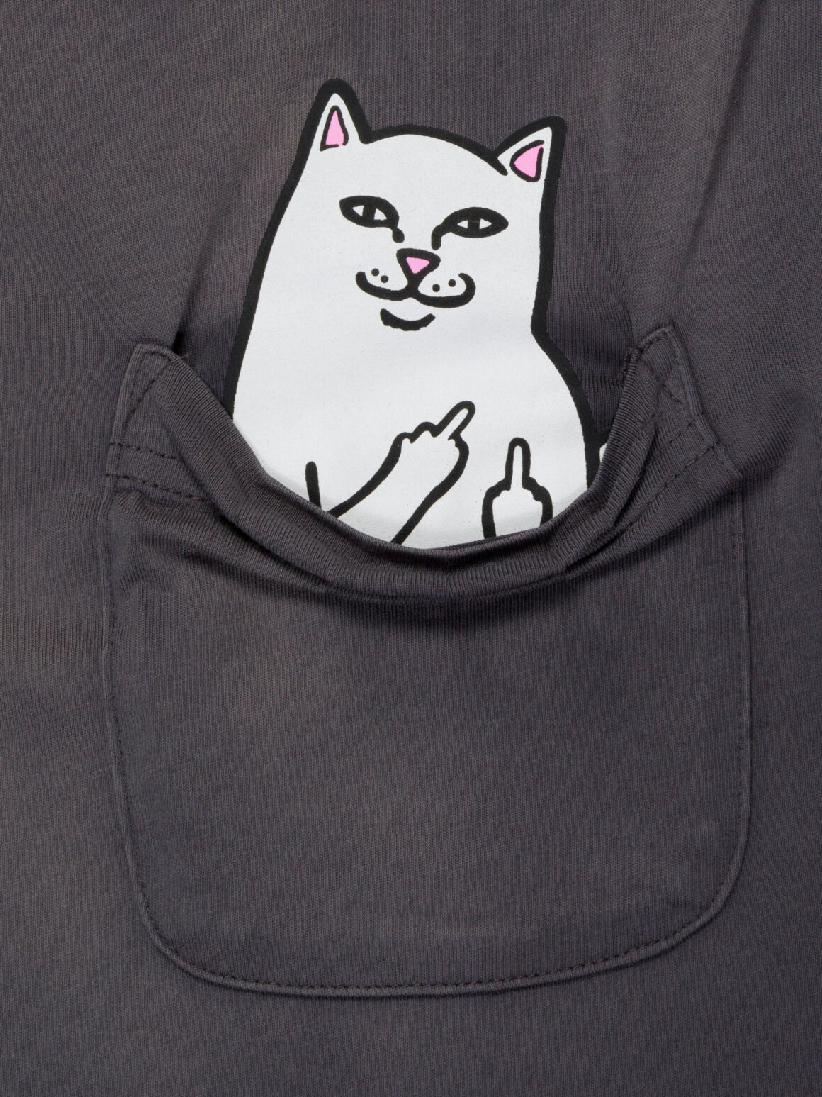 Imagem de: Camiseta RIPNDIP Lord Nermal Pocket Cinza Carvão Vintage