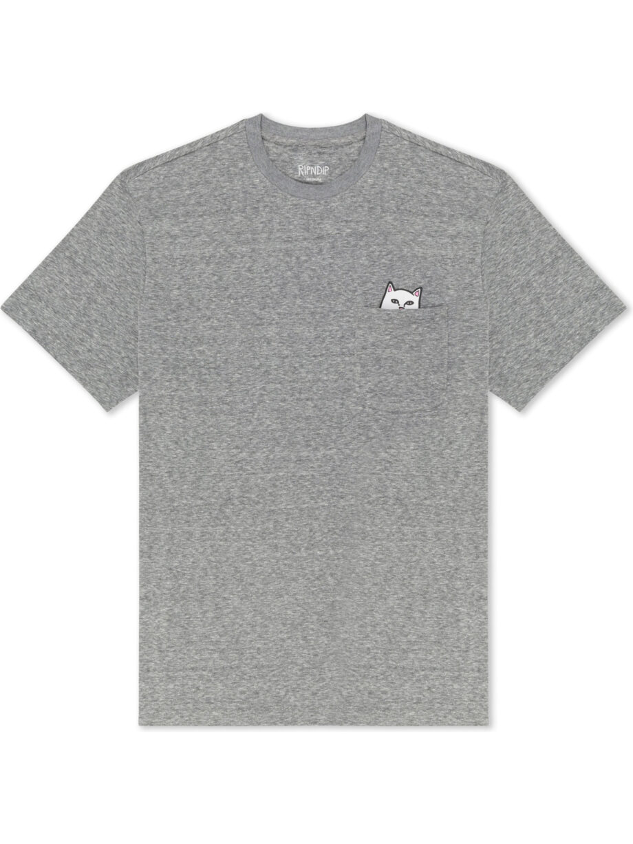 Imagem de: Camiseta RIPNDIP Lord Nermal Pocket Cinza Mescla