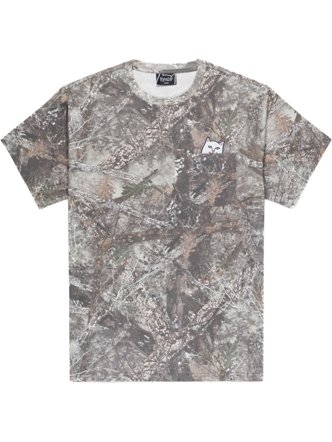 Imagem de: Camiseta RIPNDIP Lord Nermal Pocket Nerm Tree Camuflada