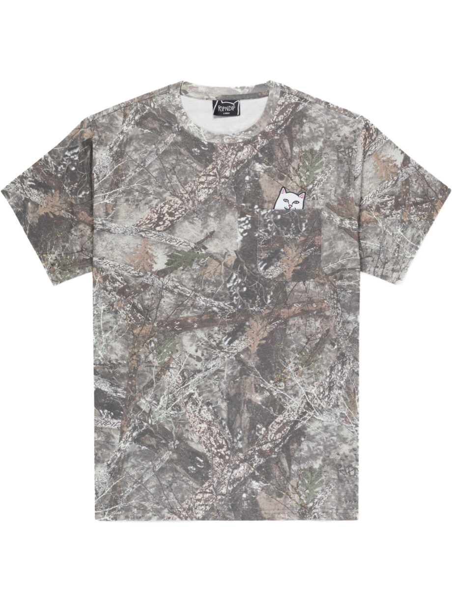 Imagem de: Camiseta RIPNDIP Lord Nermal Pocket Nerm Tree Camuflada