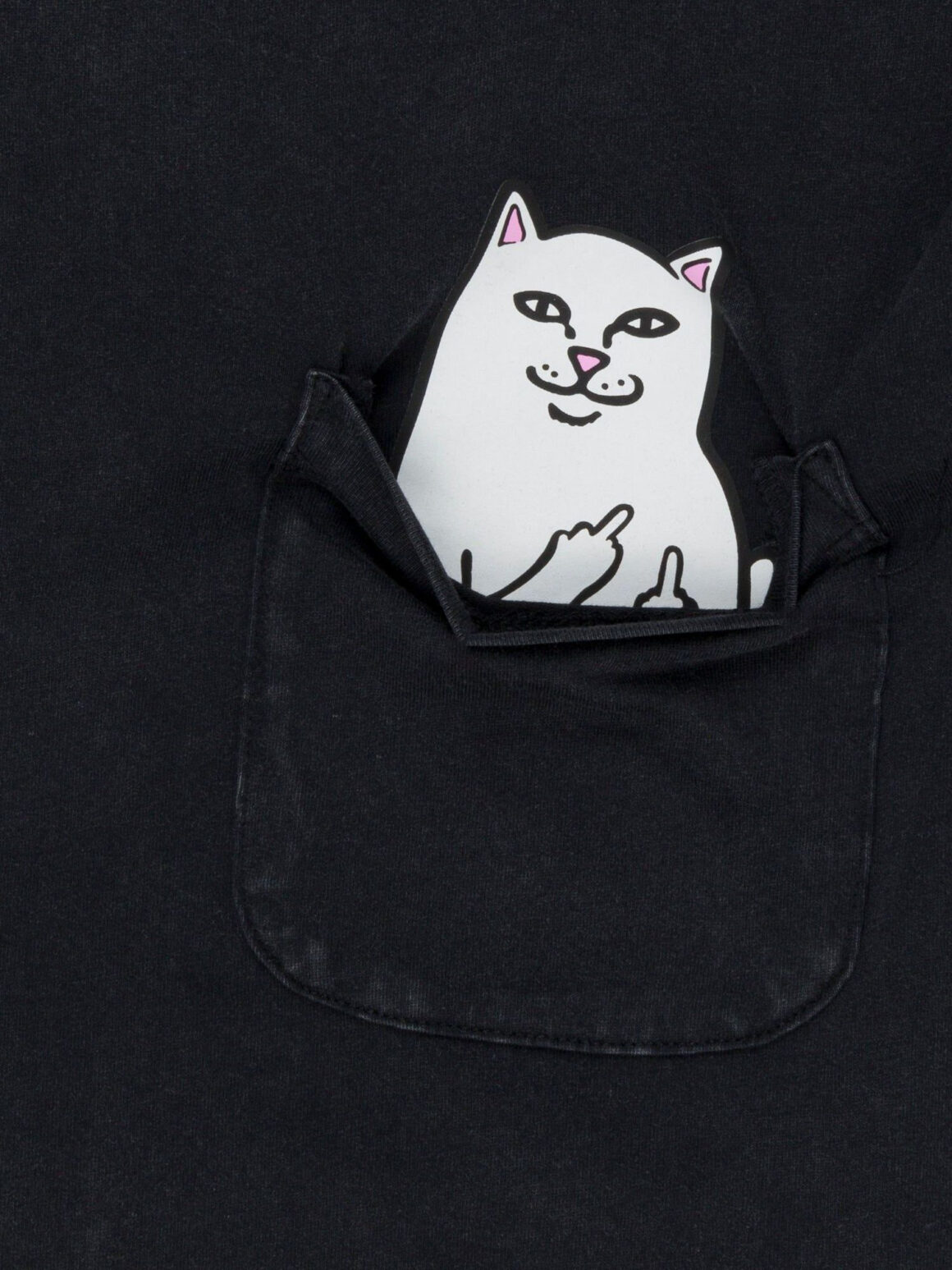 Imagem de: Camiseta RIPNDIP Lord Nermal Pocket Preto Mineral Wash