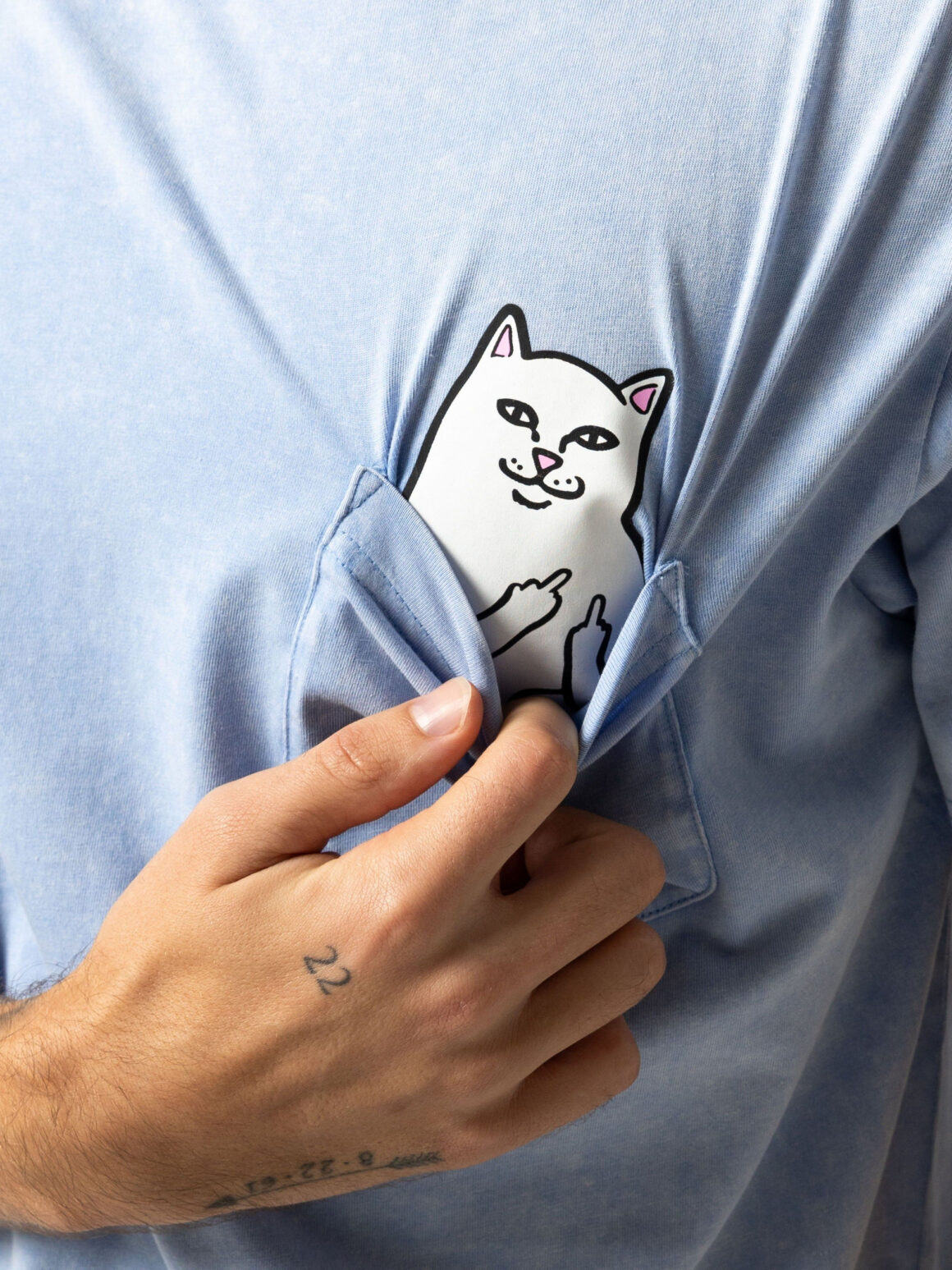 Imagem de: Camiseta RIPNDIP Lord Nermal Pocket Tee Azul Vintage