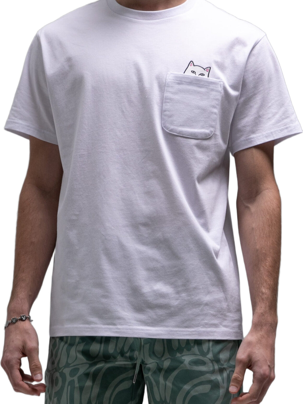 Imagem de: Camiseta RIPNDIP Lord Nermal Pocket Tee Branca