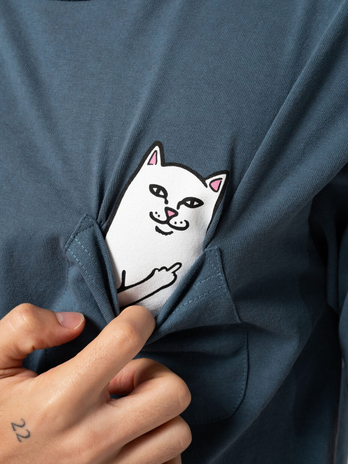 Imagem de: Camiseta RIPNDIP Lord Nermal Pocket Tee Cinza Ardósia