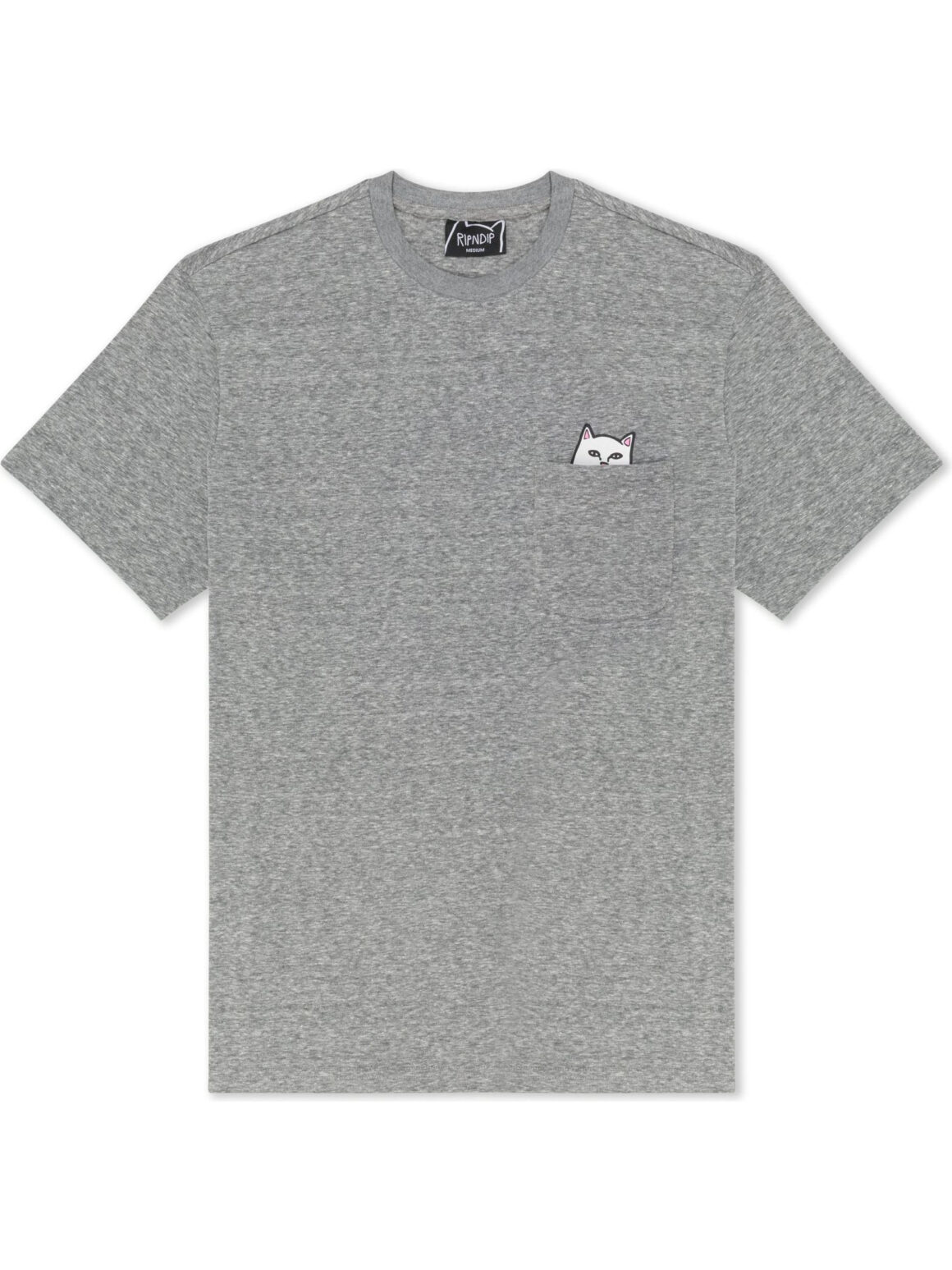 Imagem de: Camiseta RIPNDIP Lord Nermal Pocket Tee Cinza Mescla