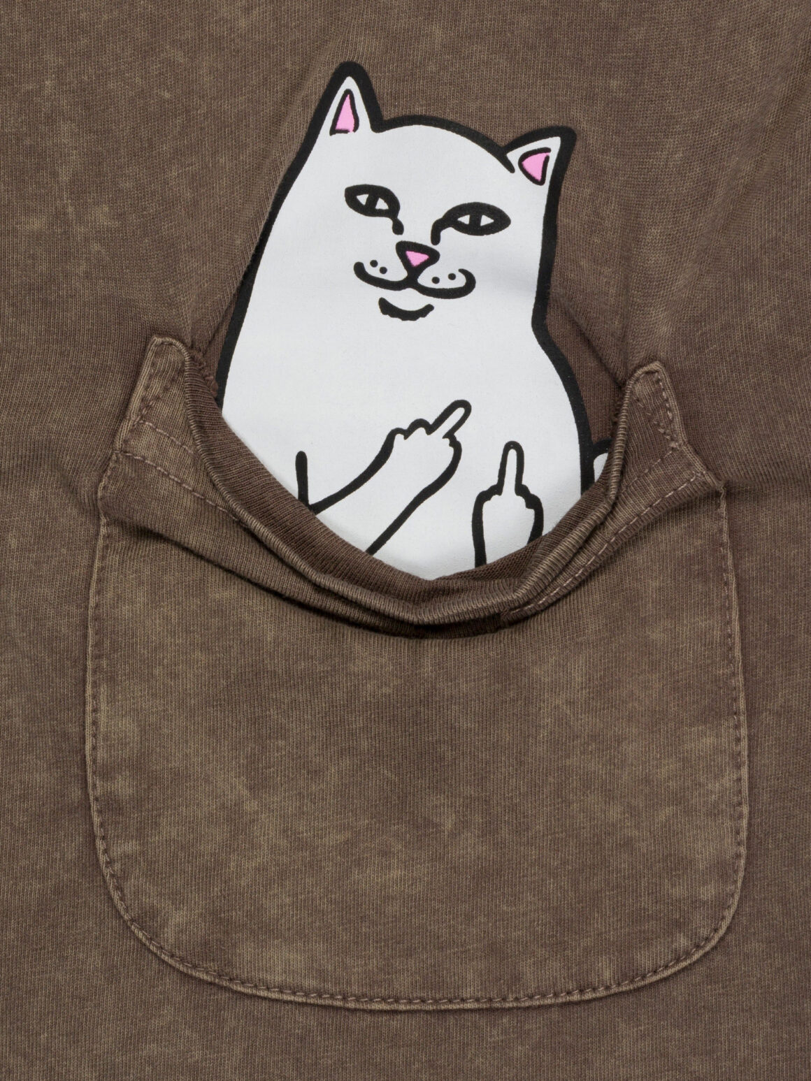 Imagem de: Camiseta RIPNDIP Lord Nermal Pocket Tee Marrom Vintage