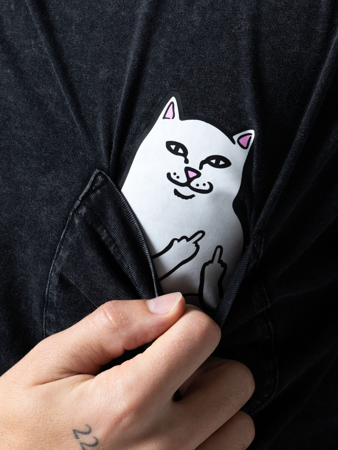 Imagem de: Camiseta RIPNDIP Lord Nermal Pocket Tee Preto Vintage