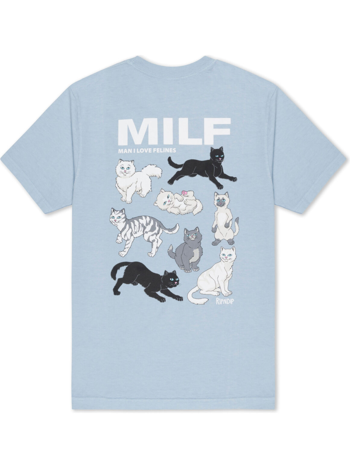 Imagem de: Camiseta RIPNDIP Man I Love Felines Azul Claro