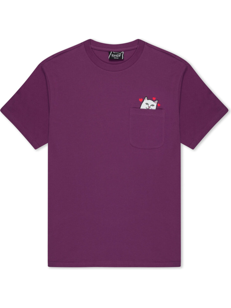 Imagem de: Camiseta Ripndip Nermal Loves Pocket Ameixa