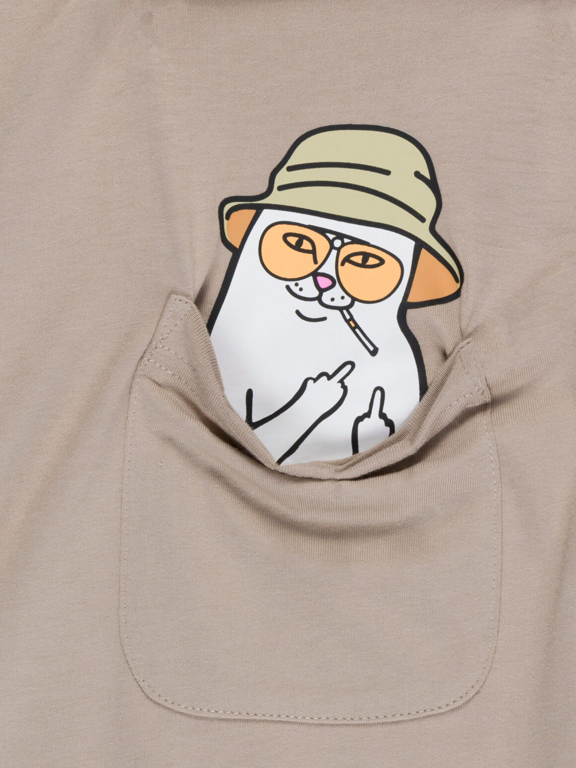 Imagem de: Camiseta RIPNDIP Nermal S Thompson Pocket Bege