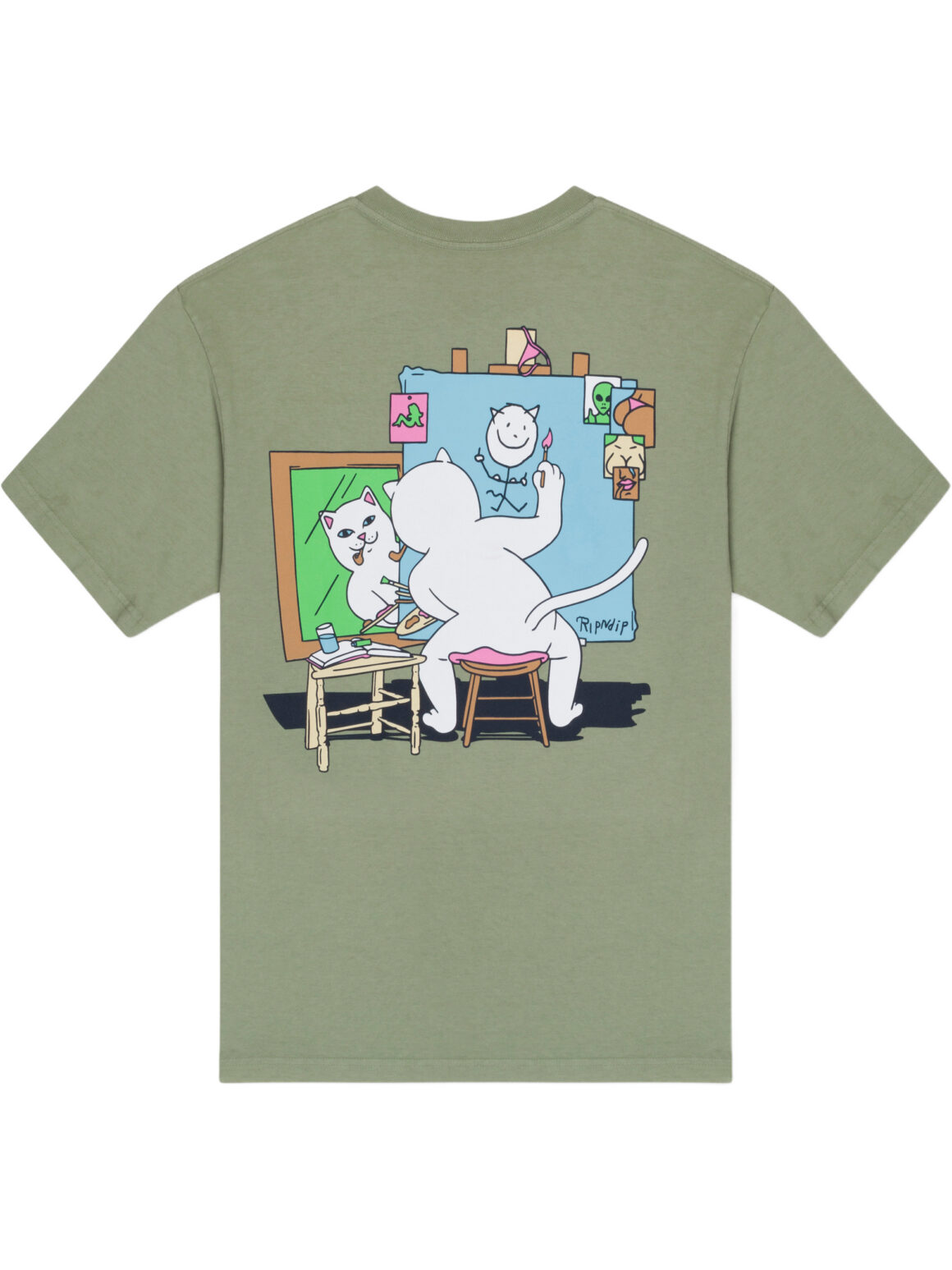 Imagem de: Camiseta RIPNDIP Nerman Rockwell Verde Oliva