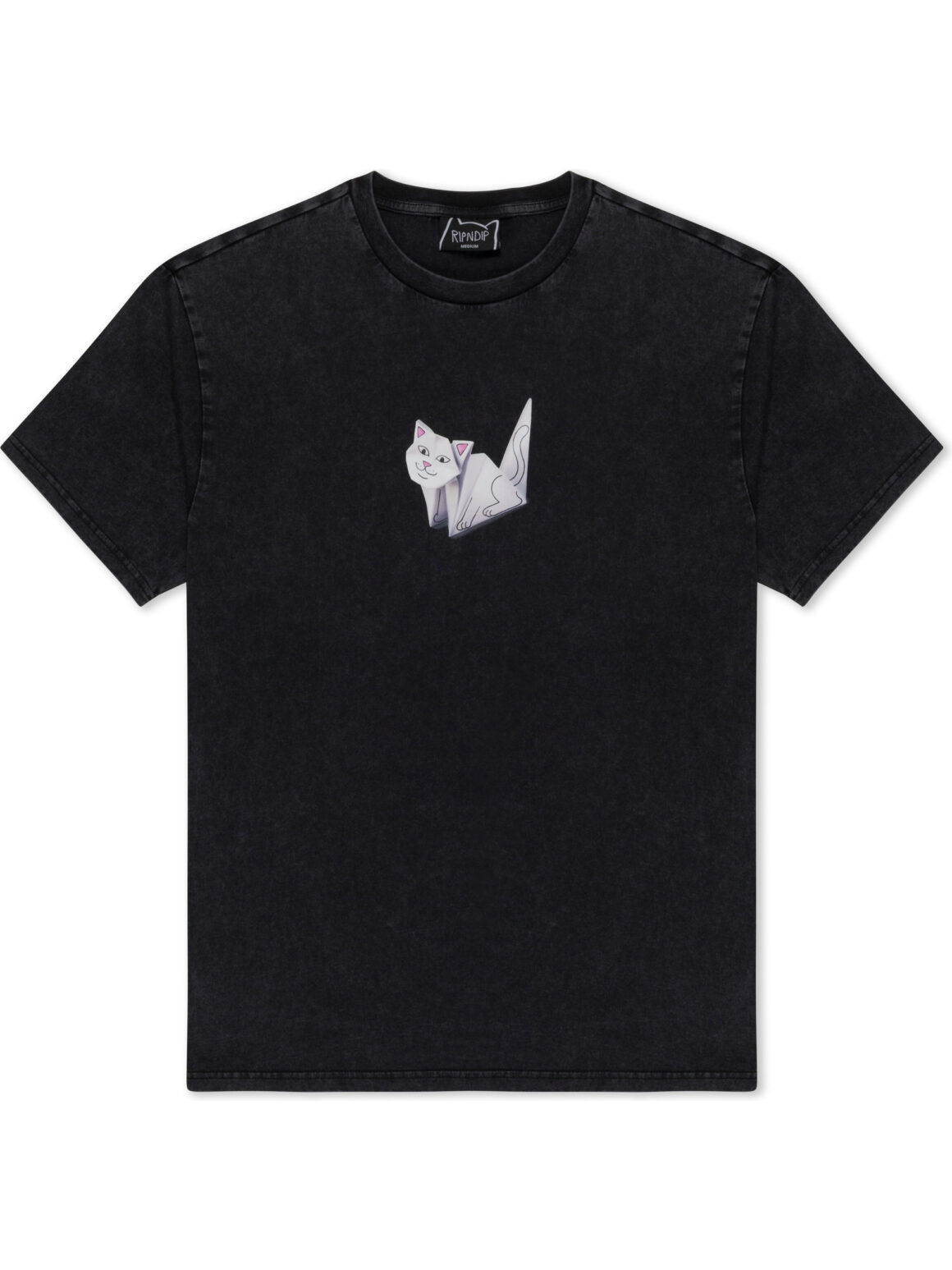 Imagem de: Camiseta RIPNDIP Origami Preta Lavagem Vintage