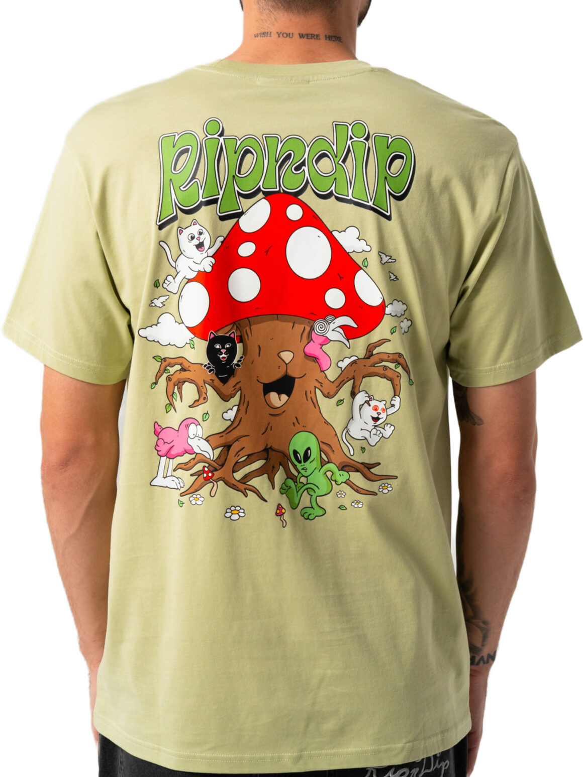 Imagem de: Camiseta RIPNDIP Playground Verde Musgo Claro