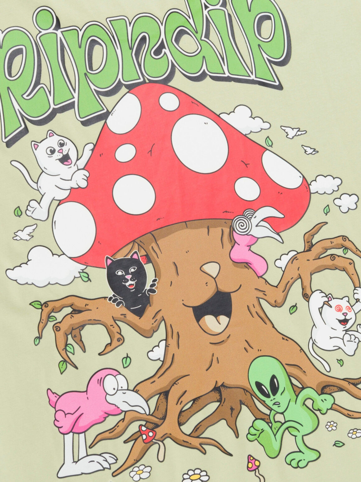 Imagem de: Camiseta RIPNDIP Playground Verde Musgo Claro