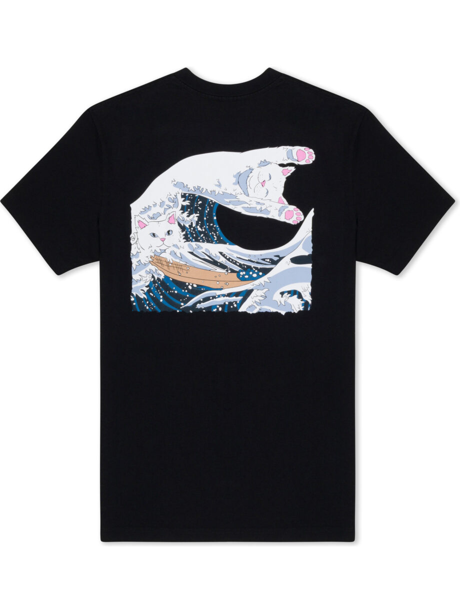 Imagem de: Camiseta RipNDip The Great Wave Of Nerm Preta