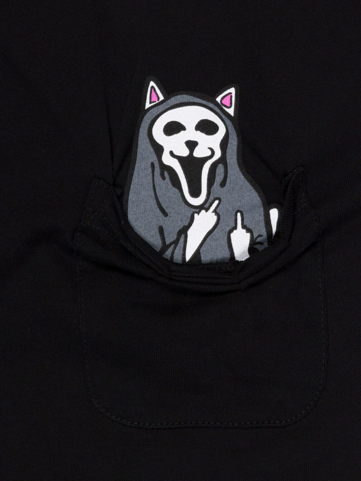Imagem de: Camiseta RIPNDIP Trick Or Treat Lord Nermal Pocket Preta