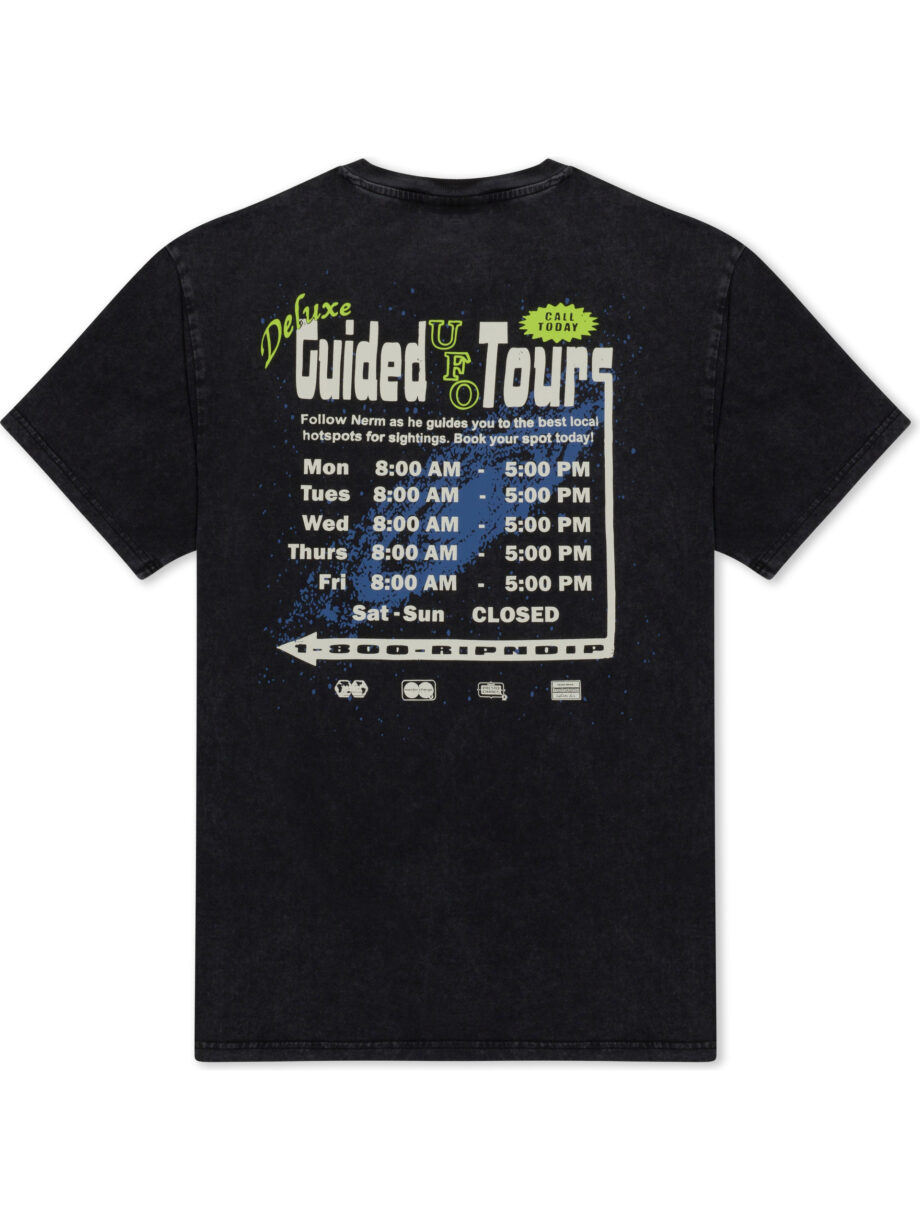 Imagem de: Camiseta Ripndip UFO Tours Preto Estonado