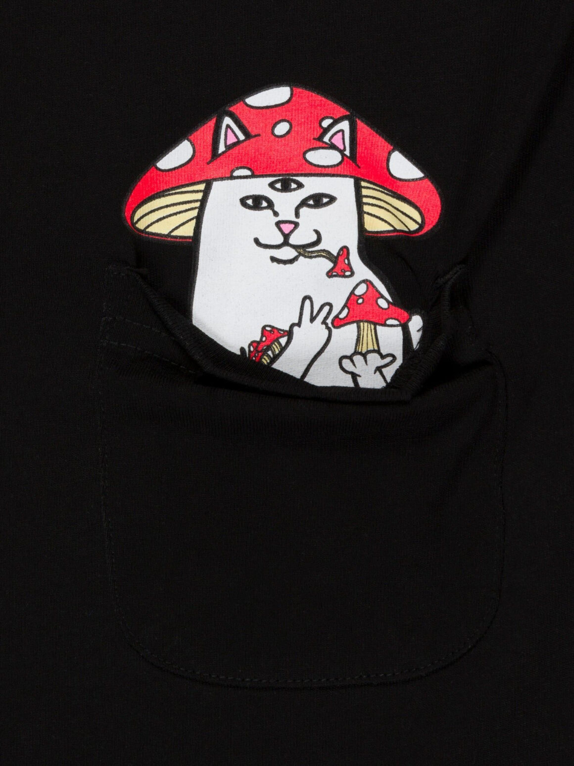 Imagem de: Camiseta Ripndip x Hemper Enlightened Nermal Pocket Preta