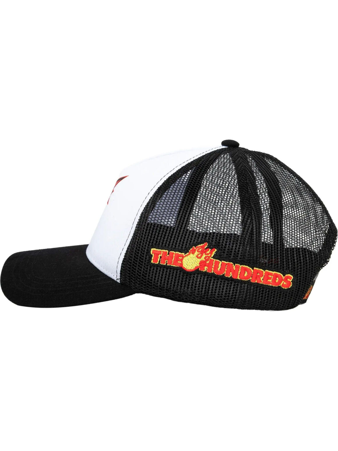 Imagem de: Boné Trucker High Company X The Hundreds Adam Bomb Flames Branco e Preto