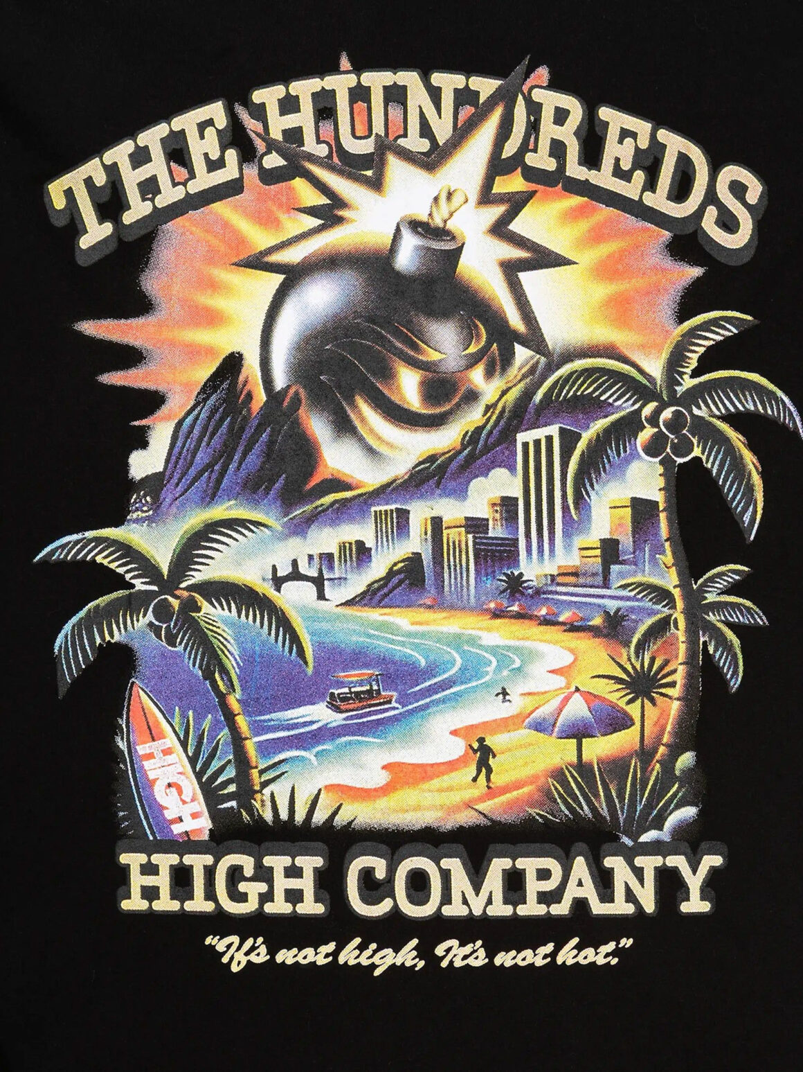 Imagem de: Camiseta HIGH Company X The Hundreds Adam Bomb Beach Tee Preto Lavado